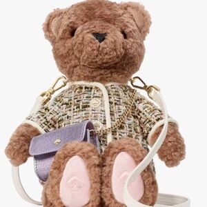 NWT Kate Spade Teddy Bear Backpack Purse Holiday Novelty Shoulder Crossbody Bag